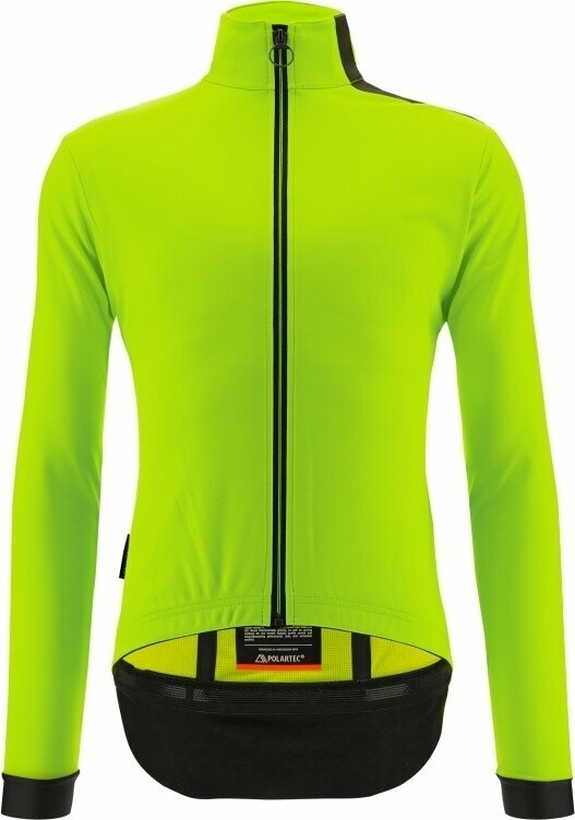 Cycling Jacket, Vest Santini Vega Multi Jacket with Hood Jacket Verde Fluo 4XL