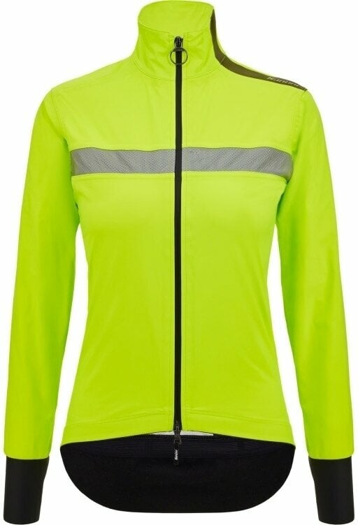 Casaco de ciclismo, colete Santini Guard Neo Shell Woman Rain Jacket Lime XL Casaco