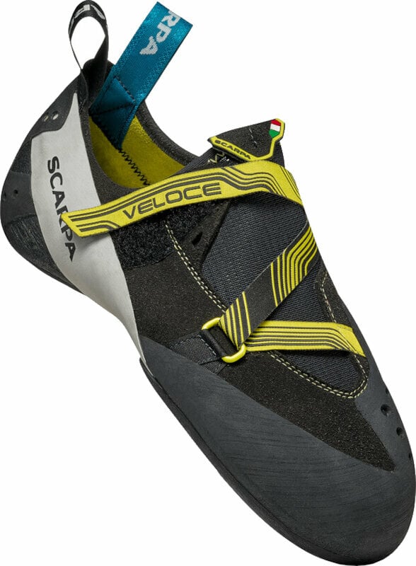 Mászócipő Scarpa Veloce Black/Yellow 42,5 Mászócipő