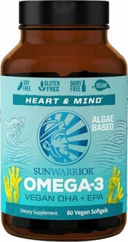 Les acides gras oméga 3 Sunwarrior Omega 3 Vegan DHA+EPA Pas de saveur 60 Capsules Les acides gras oméga 3 - 1