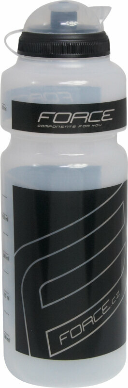 Fahrradflasche Force Water Bottle "F" Transparent/Black 750 ml Fahrradflasche