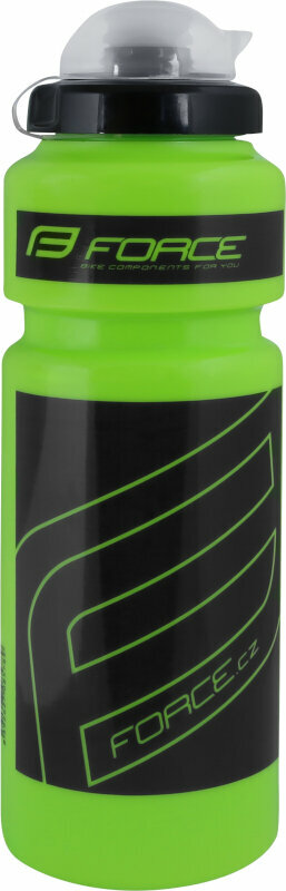 Cyklistická fľaša Force Water Bottle "F" Green/Black 750 ml Cyklistická fľaša