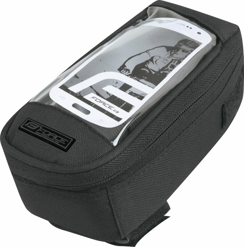 Чанта за велосипеди Force Phone 4" Frame Bag Black L 0,4 L