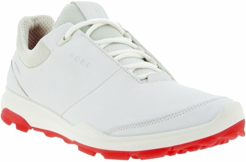 Női golfcipők Ecco Biom Hybrid 3 Womens Golf Shoes White/Hibiscus 36