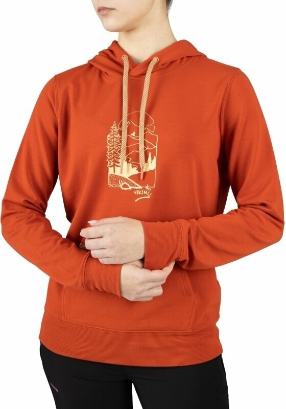 Majica s kapuljačom na otvorenom Viking Panaka Lady Hoodie Orange S Majica s kapuljačom na otvorenom
