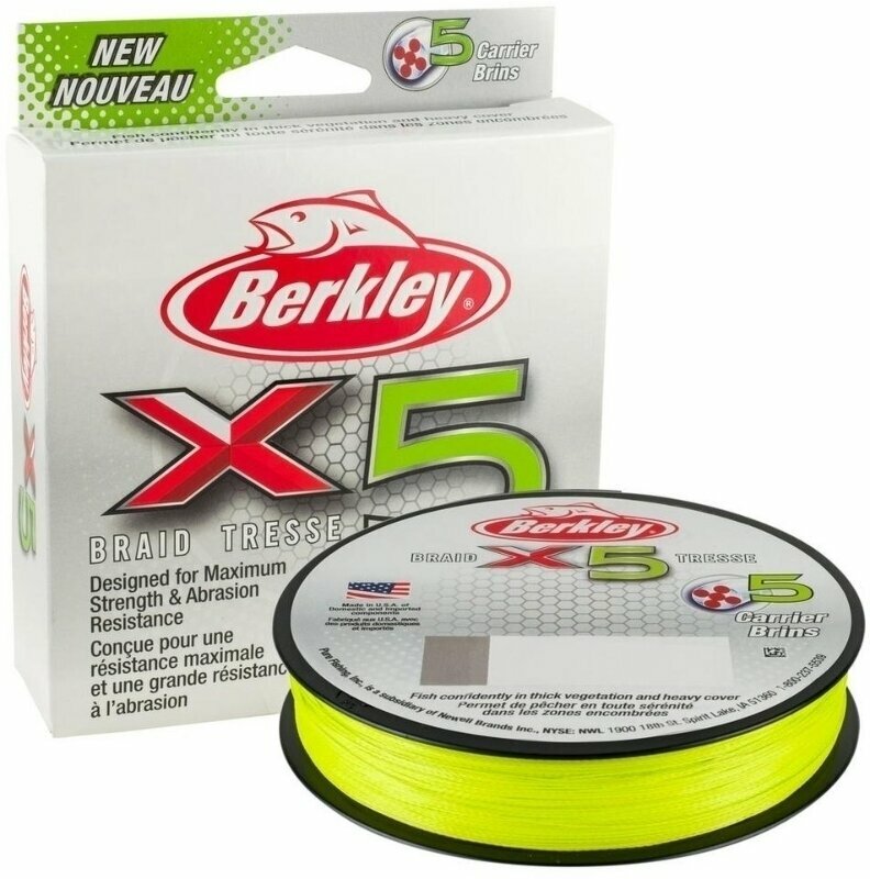 Bлакно Berkley x5 Braid Flame Green 0,12 mm 12,1 kg 150 m Плетена линия