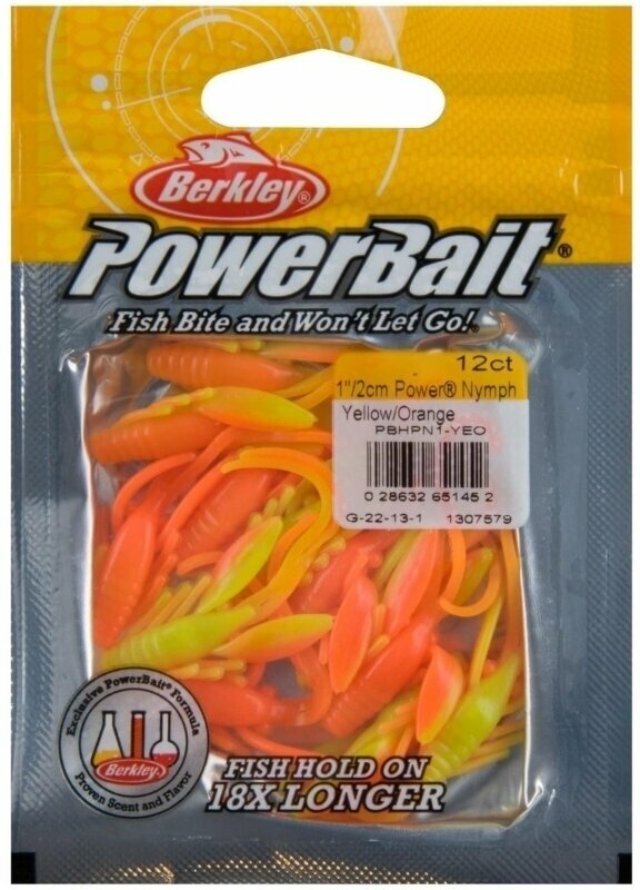 Imitace Berkley PowerBait® Power® Nymph Yellow/Orange 3 cm