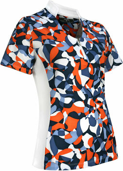 Риза за поло Callaway Womens Abstract Floral Polo Blue Indigo XL - 1
