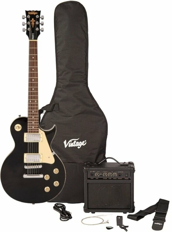 Elektrická kytara Vintage V10 Coaster Pack Gloss Black