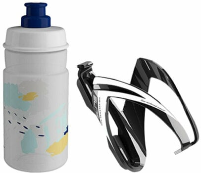 Cyklistická láhev Elite CEO  Bottle Cage + Jet Bottle Kit Black Glossy/Clear Blue 350 ml Cyklistická láhev - 1