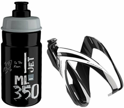 Fahrradflasche Elite CEO  Bottle Cage + Jet Bottle Kit Black Glossy/Black Grey 350 ml Fahrradflasche - 1