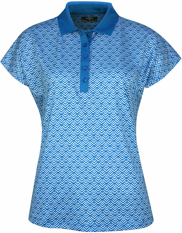 Риза за поло Callaway Womens Chev Geo Polo Blue Sea Star XL