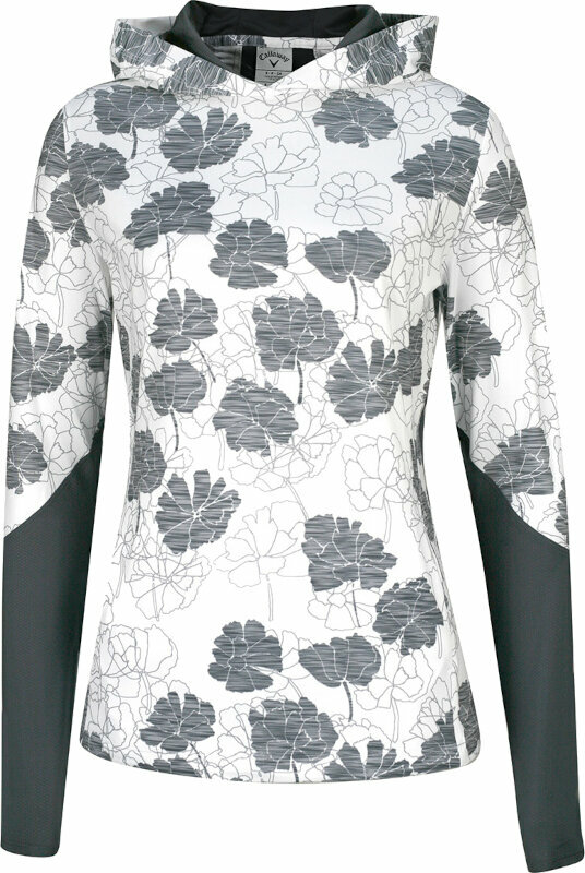 Felpa con cappuccio/Maglione Callaway Texture Floral Brilliant White L Felpa con cappuccio