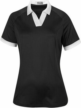 Polo Shirt Callaway Womens Short Sleeve V-Placket Colourblock Polo Caviar XL - 1