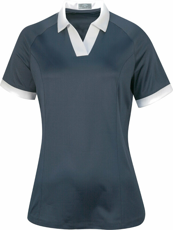 Polo-Shirt Callaway Womens Short Sleeve V-Placket Colourblock Polo Odyssey Grey S