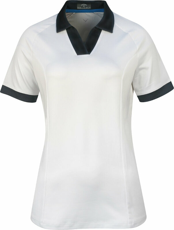 Риза за поло Callaway Womens Short Sleeve V-Placket Colourblock Polo Brilliant White L
