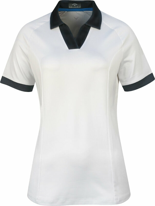 Poloshirt Callaway Womens Short Sleeve V-Placket Colourblock Brilliant White XS Poloshirt