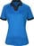 Риза за поло Callaway Womens Short Sleeve V-Placket Colourblock Polo Blue Sea Star XL