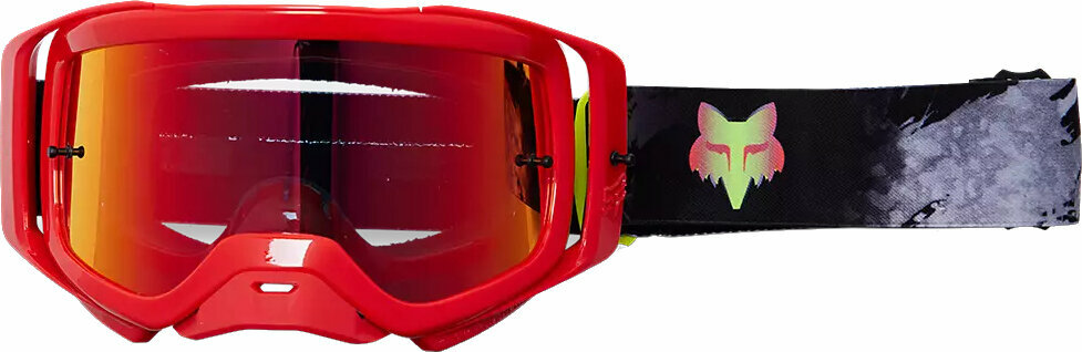 Óculos de motociclismo FOX Airspace Dkay Mirrored Lens Goggles Fluorescent Red Óculos de motociclismo