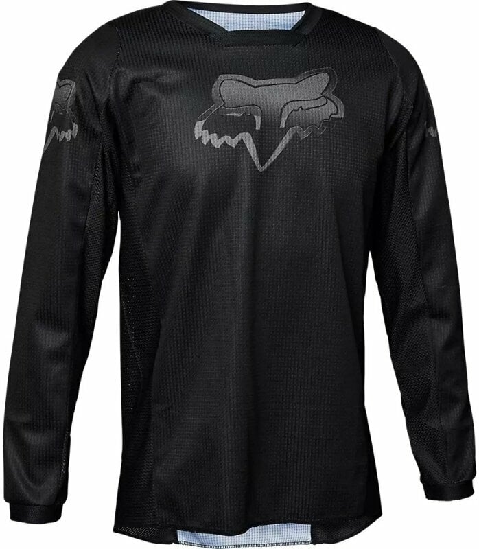 Motocross-paita FOX Youth Blackout Jersey Black/Black M Motocross-paita