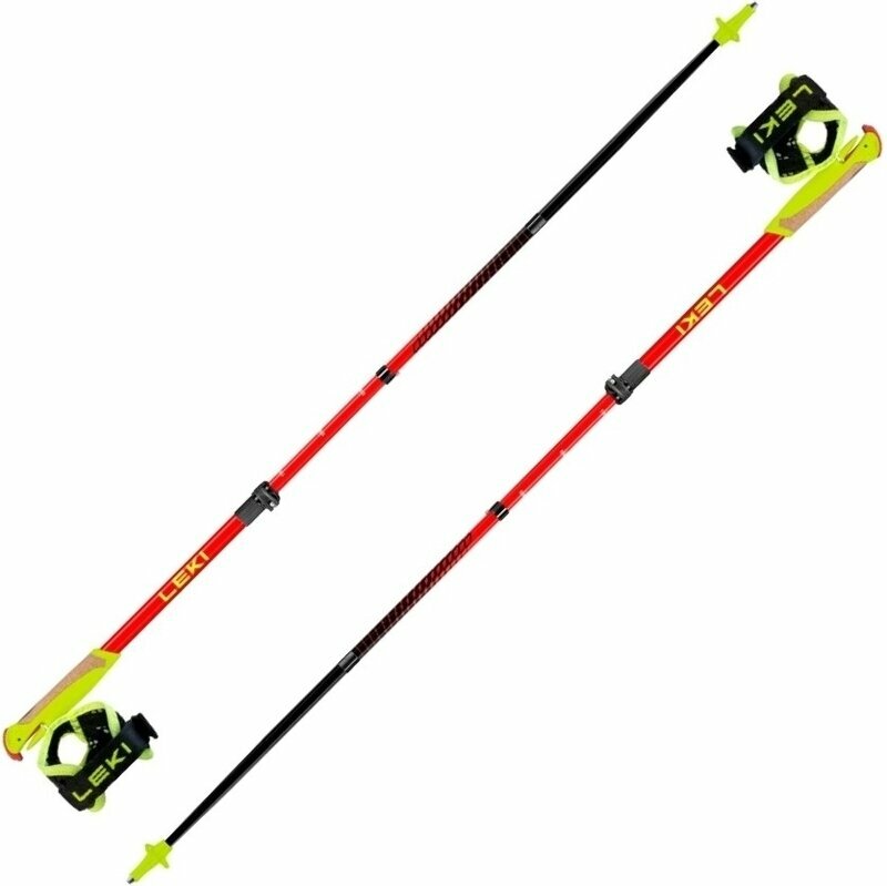 Running poles Leki Ultratrail FX Junior Naturalcarbon/Bright Red/Neonyellow 95-110 Running poles