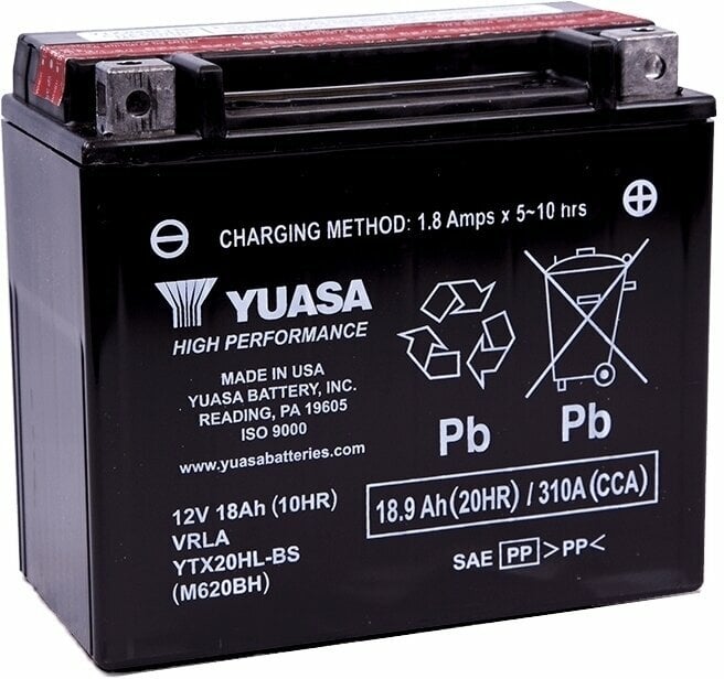 Motorrad batterieladegerät / Batterie Yuasa YTX20HL-BS