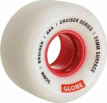 Spare Part for Skateboard Globe Bruiser Cruiser Skateboard Wheel White/Red 55.0 - 1