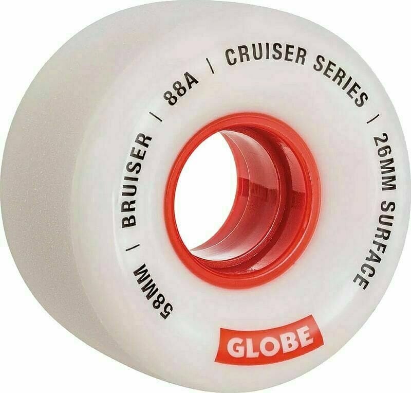 Náhradní díl pro skateboard Globe Bruiser Cruiser Skateboard Wheel White/Red 58.0