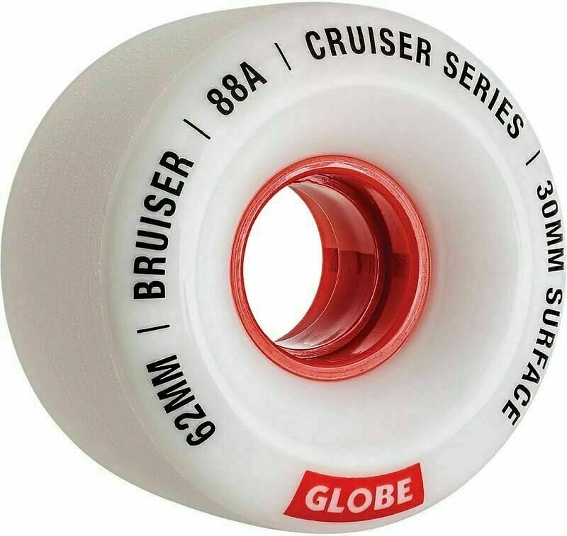 Náhradní díl pro skateboard Globe Bruiser Cruiser Skateboard Wheel White/Red 62.0