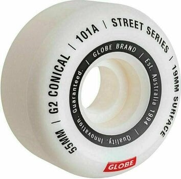 Pièce de rechange pour skateboard Globe G2 Conical Street Skateboard Wheel White/Essential 53.0 - 1