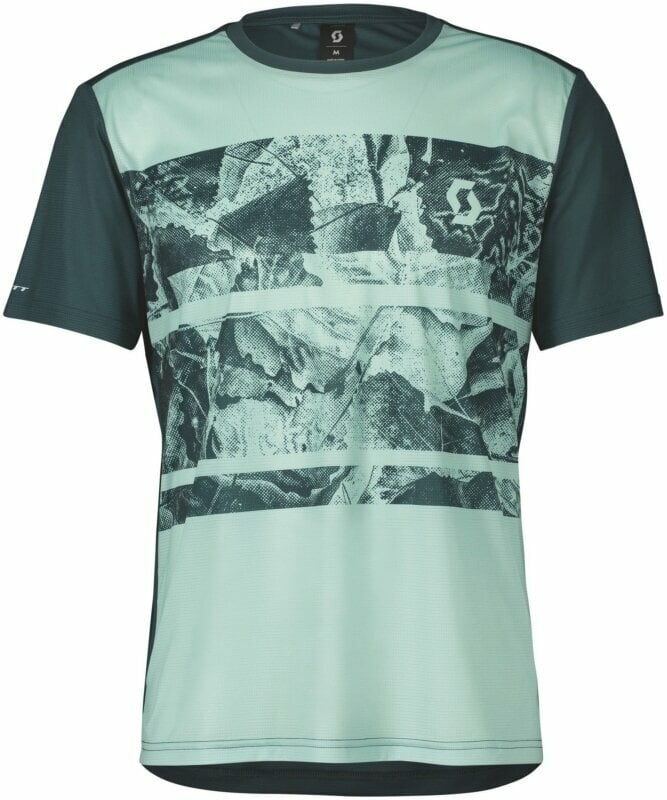 Camisola de ciclismo Scott Trail Flow S/SL Men's Shirt T-Shirt Green/Aruba Green S
