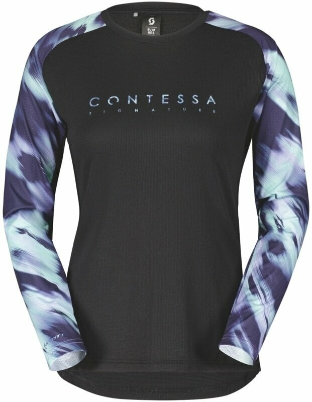 Mez kerékpározáshoz Scott Trail Contessa Signature L/SL Women's Shirt Dzsörzi Black XS