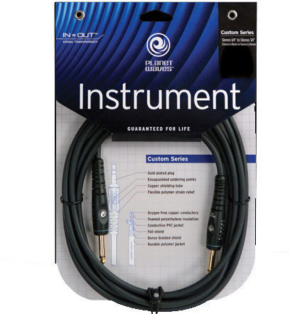 Instrument Cable D'Addario Planet Waves PW-G-10 Black 3 m Straight - Straight