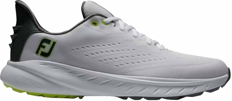 Pánské golfové boty Footjoy Flex XP Mens Golf Shoes White/Black/Lime 42,5