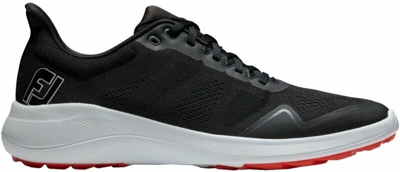 Pánske golfové topánky Footjoy Flex Mens Golf Shoes Black/White/Red 40,5 Pánske golfové topánky