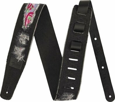 Textile guitar strap Fender Wrangler Ripped Paisley Denim Strap Textile guitar strap Black - 1