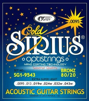 Cordes de guitares acoustiques Gorstrings SIRIUS Gold SG1-9543 - 1