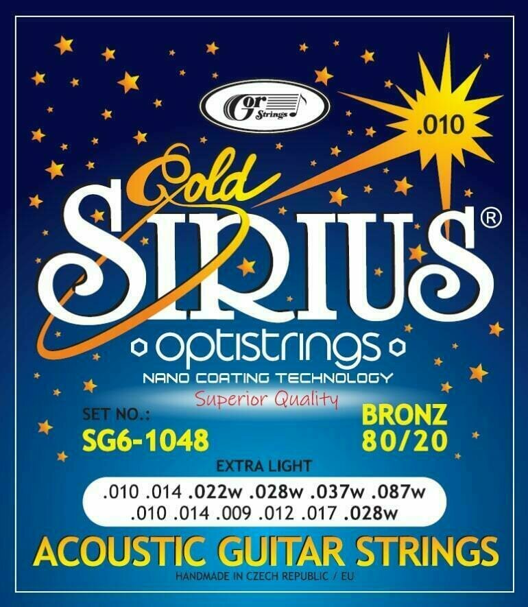 Struny do gitary akustycznej Gorstrings SIRIUS Gold SG6-1048
