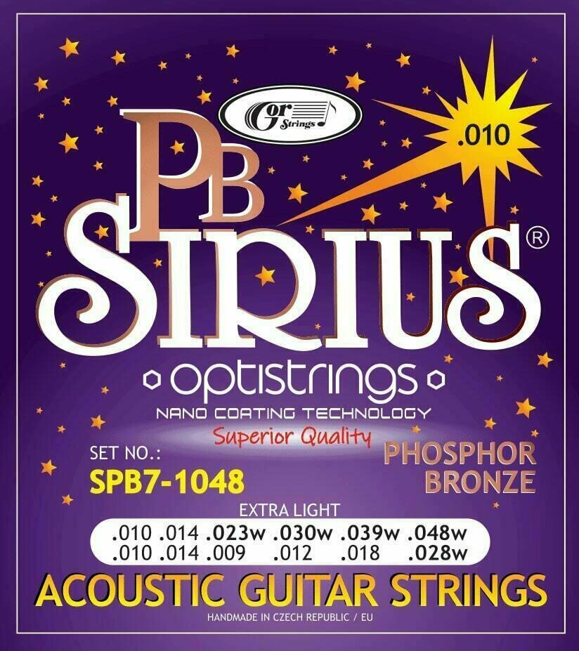 Set de corzi pentru chitară acustică Gorstrings Sirius SPB7-1048