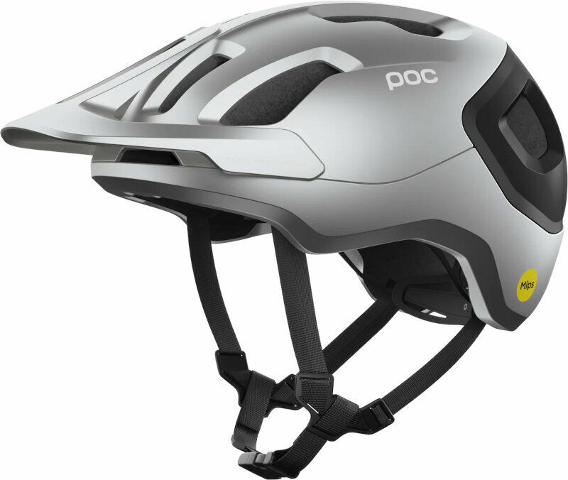 Cyklistická helma POC Axion Race MIPS Uranium Black/Argentite Silver Matt 55-58 Cyklistická helma