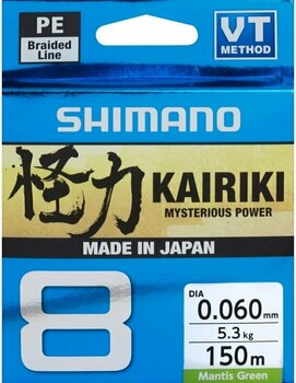 Fiskesnøre Shimano Kairiki 8 Mantis Green 0,10 mm 6,5 kg 150 m - 1