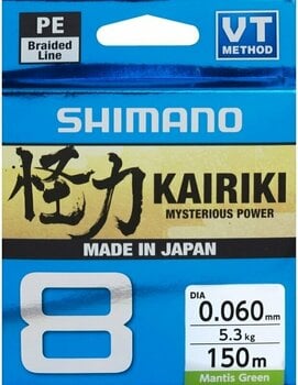 Fiskelina Shimano Kairiki 8 Mantis Green 0,16 mm 10,3 kg 150 m - 1