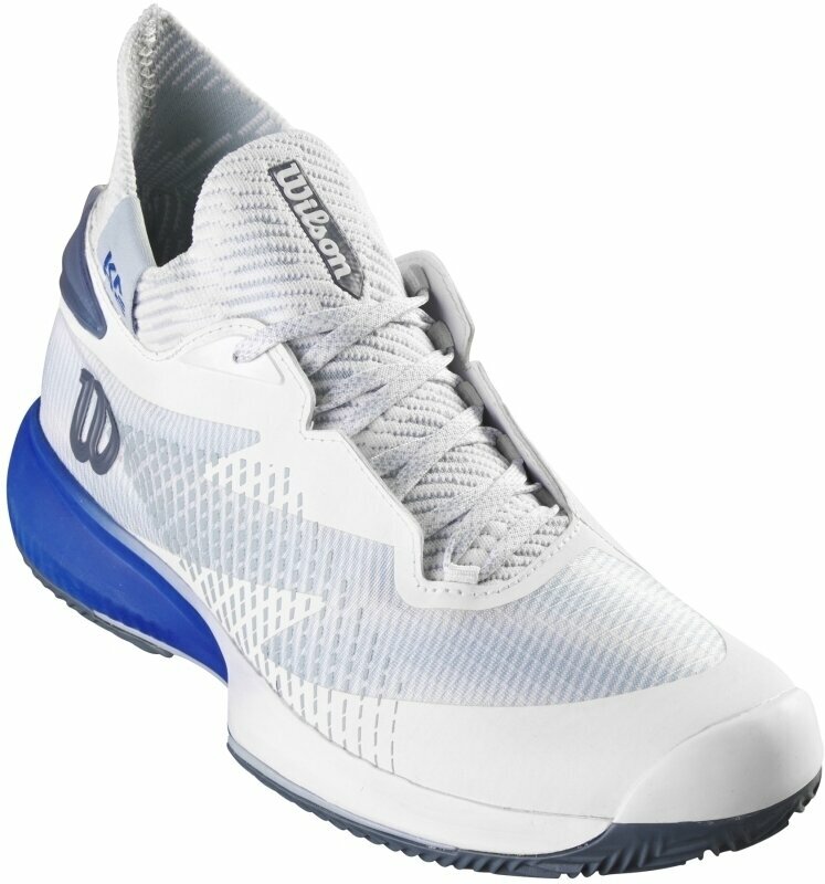Мъжки обувки за тенис Wilson Kaos Rapide Sft Clay Mens Tennis Shoe White/Sterling Blue/China Blue 43 1/3 Мъжки обувки за тенис