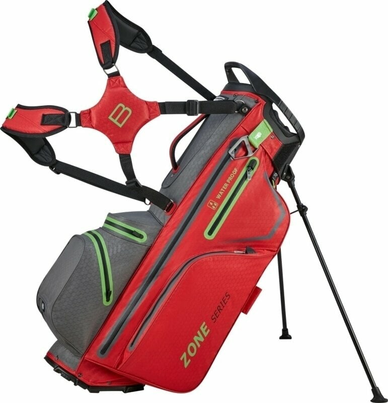 Bennington Zone Stand Bag Red/Canon Grey/Yellow Geanta pentru golf