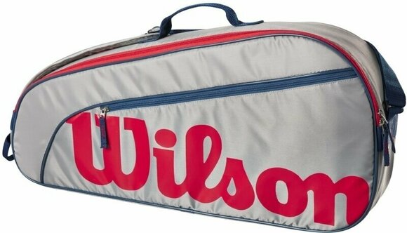 Tennis Bag Wilson Junior 3 Pack 3 Grey Eqt/Red Tennis Bag - 1