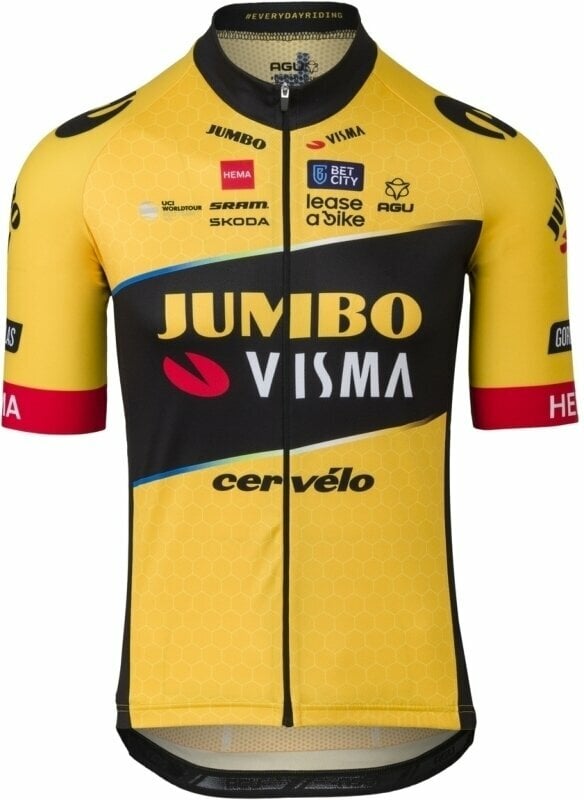 Camisola de ciclismo Agu Replica Jersey SS Team Jumbo-Visma Men Camisola Yellow XS