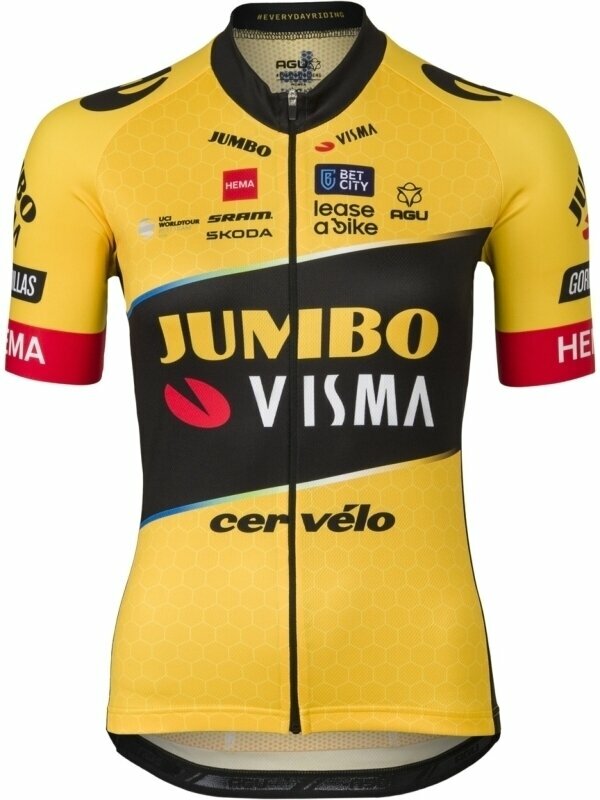 Cyklo-Dres Agu Replica Jersey SS Team Jumbo-Visma Women Yellow XL Dres
