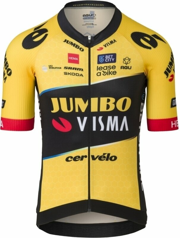 Cyklo-Dres Agu Premium Replica Jersey SS Team Jumbo-Visma Men Yellow L Dres