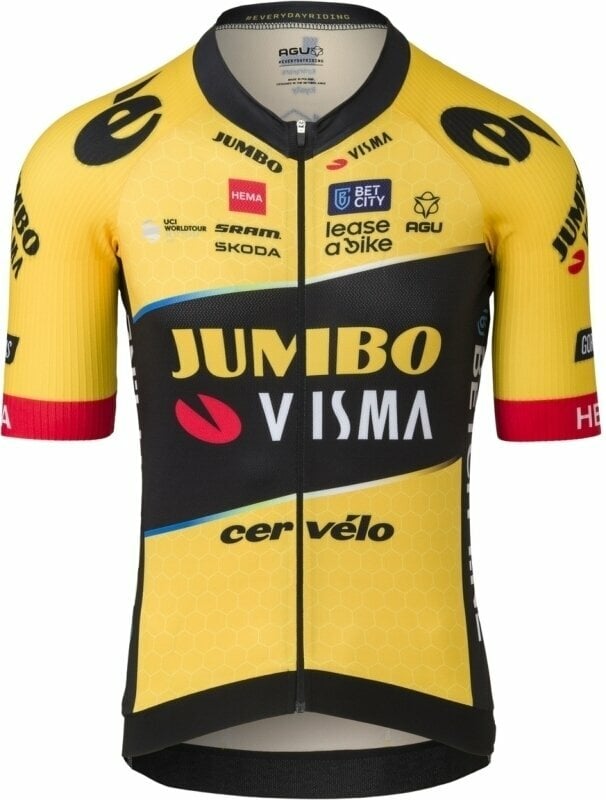 Maillot de cyclisme Agu Premium Replica Jersey SS Team Jumbo-Visma Men Maillot Yellow 2XL