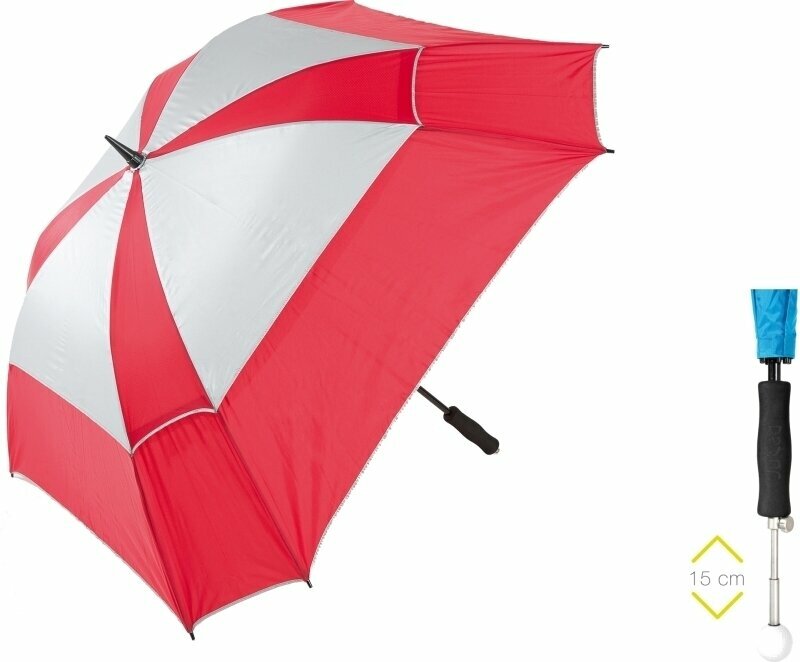 Regenschirm Jucad Telescopic Umbrella Windproof With Pin Red/Silver
